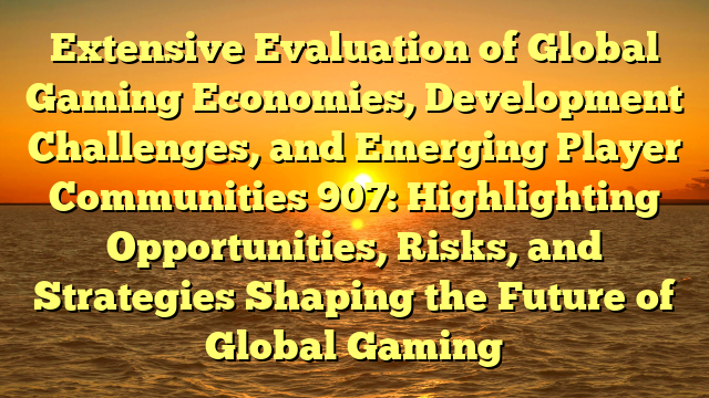 Extensive Evaluation of Global Gaming Economies, Development Challenges, and Emerging Player Communities 907: Highlighting Opportunities, Risks, and Strategies Shaping the Future of Global Gaming
